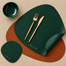 CP-009 — Organic Placemat & Coaster Set