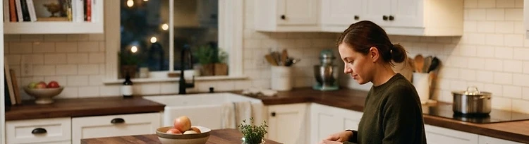 Pendants over a kitchen island, level and even