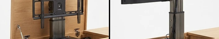Electric Swivel Lift — bracket without TV and with TV mounted
