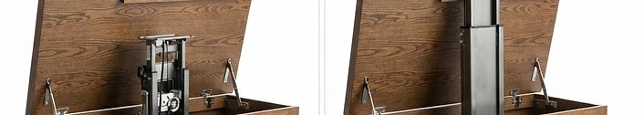Electric Pop-Up Lift — bracket without TV and with TV mounted