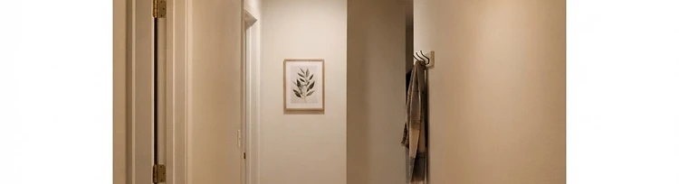 Flush-mount drum light in a hallway