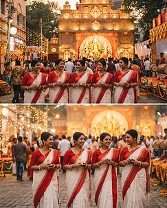 Walking to the pandal
