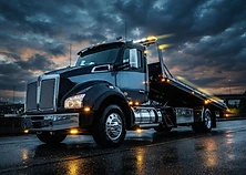 Tow truck at twilight