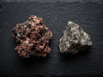 Raw copper ore specimen