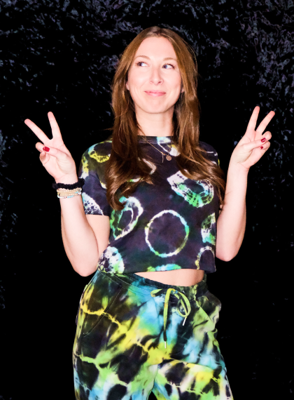 Blue, yellow, black tie-dye set