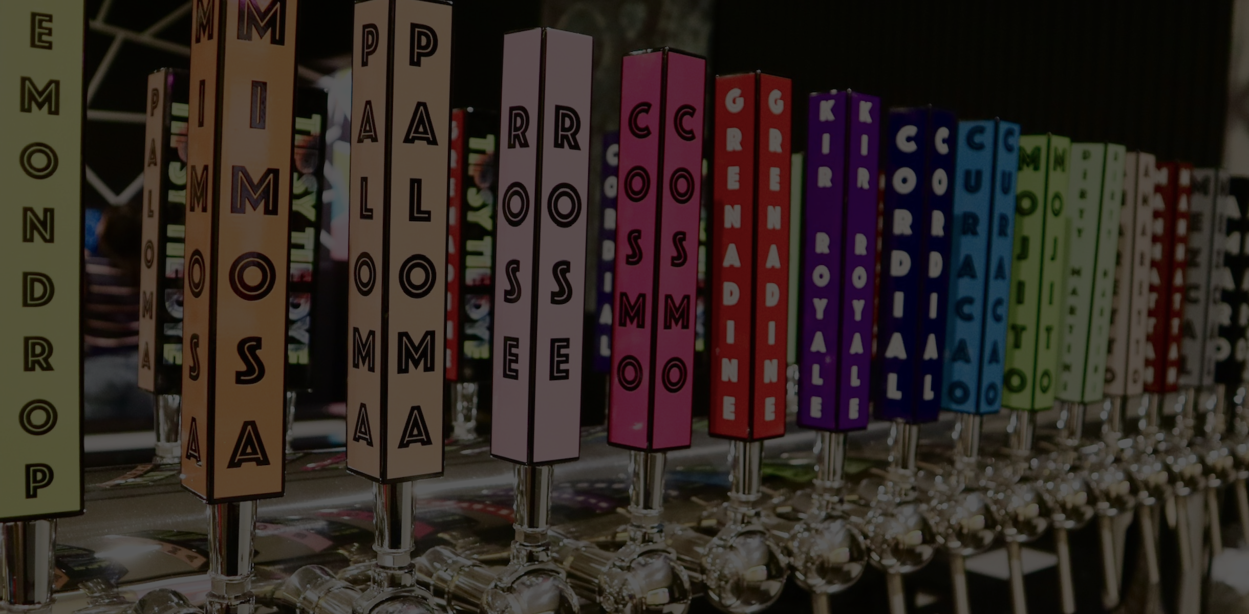 Colorful cocktail tap handles