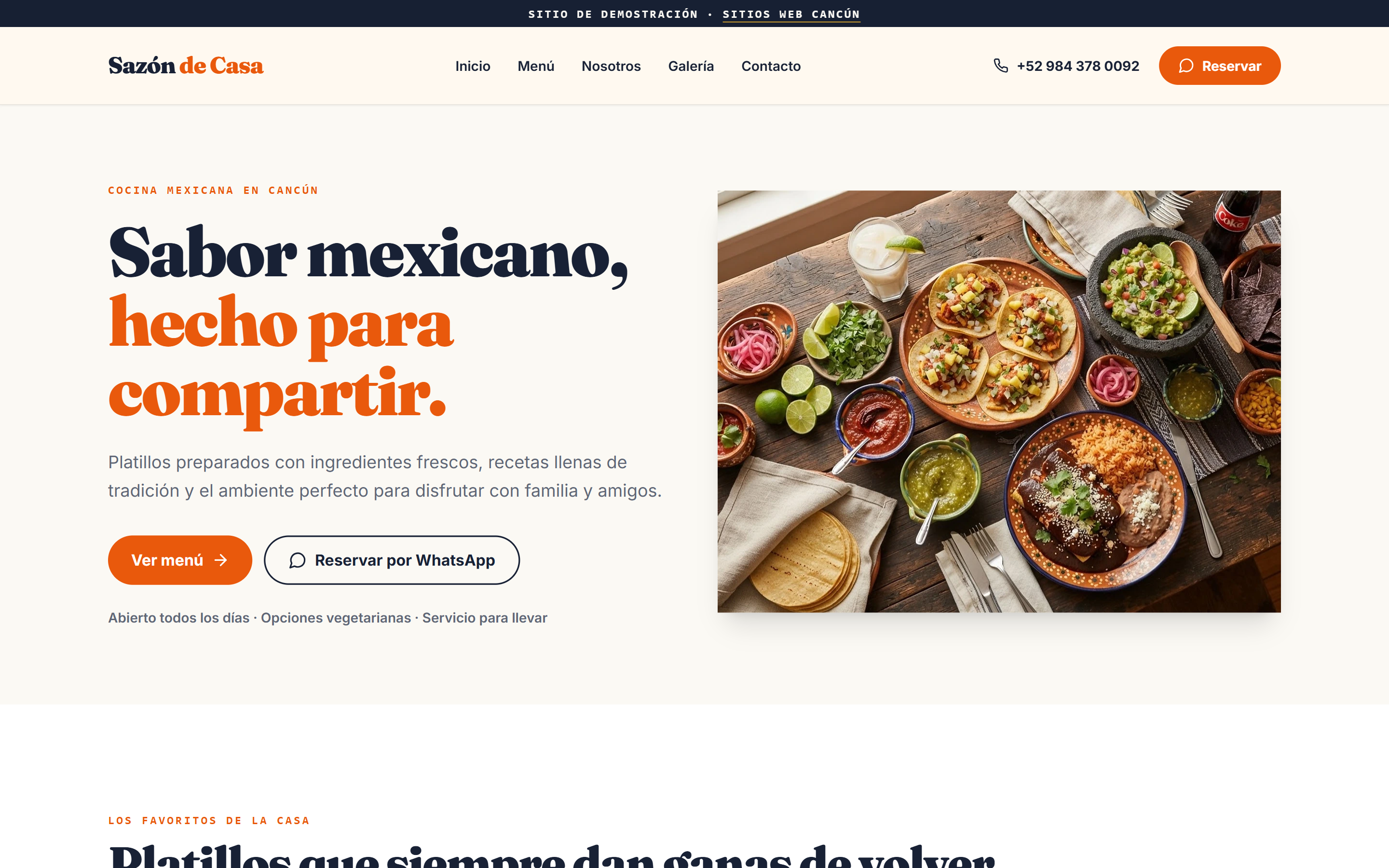 Vista previa: Restaurantes y menús