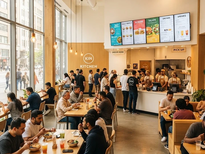 Modern quick-service restaurant interior
