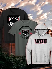 Top-selling WOU Wolves sweatshirts and tees on campus