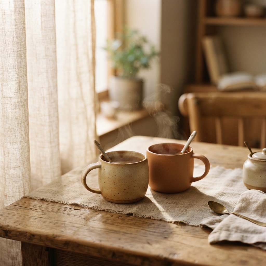 Calm, warmly lit therapy practice interior