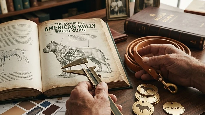 American Bully Size Varieties — Pocket, Standard, Classic, XL Four American Bully size varieties side by side — Pocket, Standard, Classic, and XL American Bully comparison