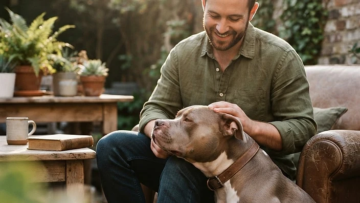American Bully dog standing in show stack position demonstrating correct ABKC conformation structure