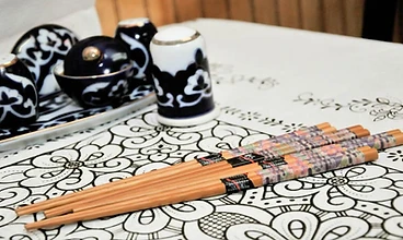 A traditional tea setting