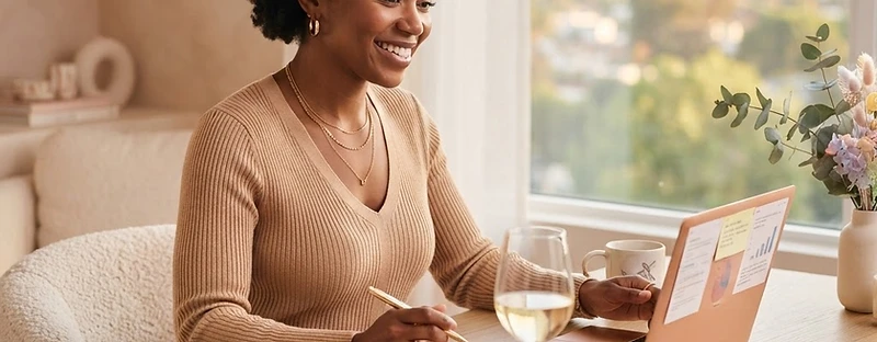 A woman planning her own wine brand