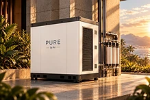 PURE by Air atmospheric water generator installed in a premium architectural setting.