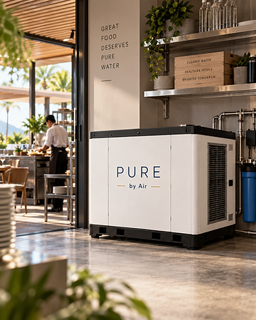 Commercial PURE generation unit installed in a restaurant kitchen