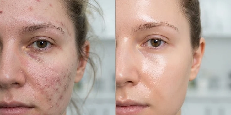 Before and after using SoftDew serum