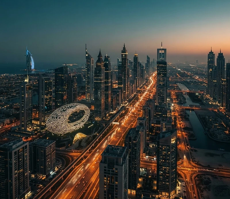 DIFC skyline with Museum of the Future
