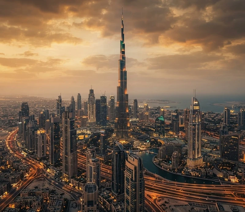 Dubai skyline with Burj Khalifa