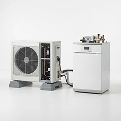 NIBE SPLIT ACVM 270 with AMS 10-8 Compact Hydro-Split Climate Unit