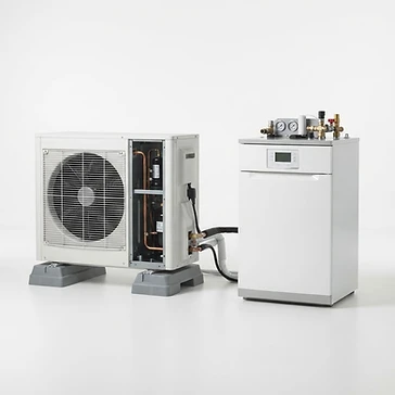 NIBE SPLIT ACVM 270 with AMS 10-8 Compact Hydro-Split Climate Unit