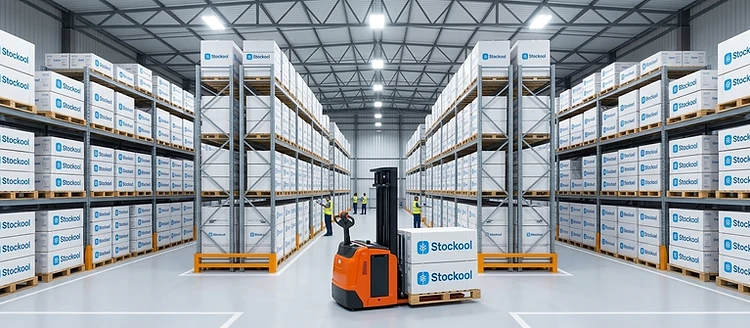 Inside the Stockool warehouse with branded stock ready to dispatch
