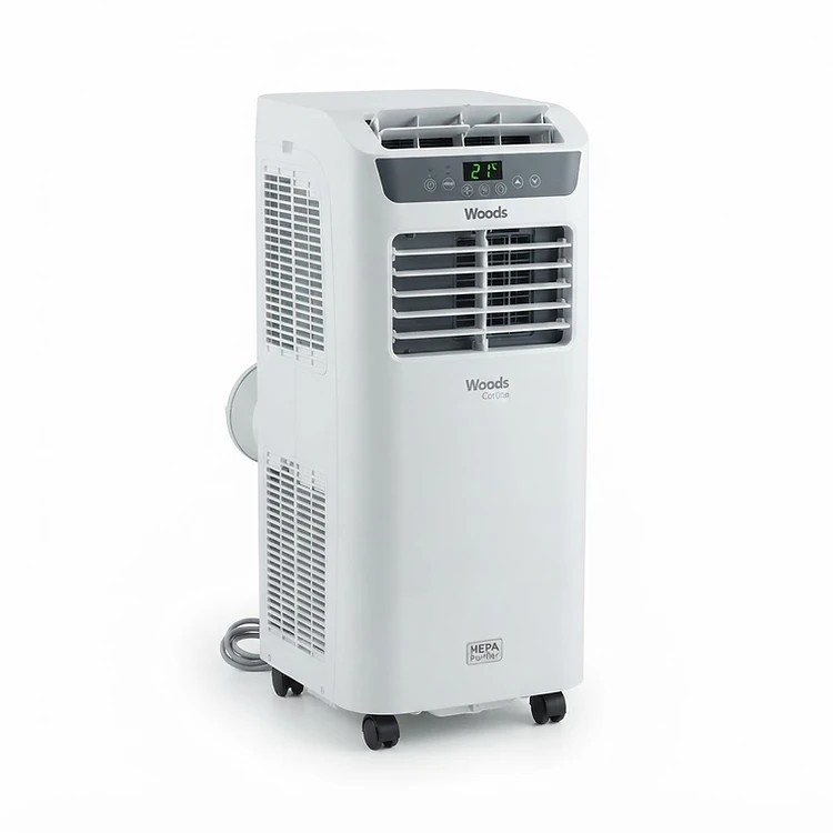 Woods Cortina 12000 BTU Quiet Portable Air Conditioner with HEPA Purifier