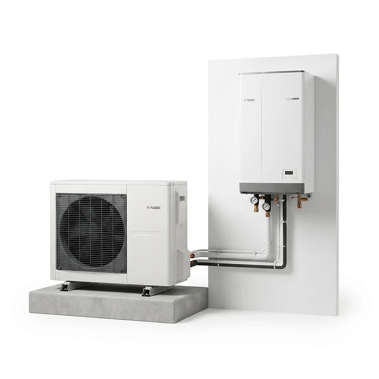 NIBE SPLIT HBS 05-12 with AMS 10-8 Smart Inverter Split Heat Pump System
