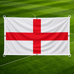 Custom England football flag with red cross on white