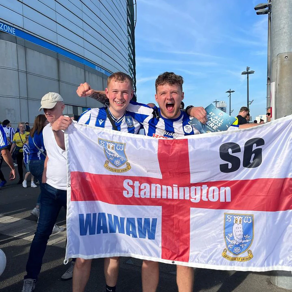 Customer football flag in the wild
