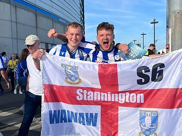 Customer football flag in the wild