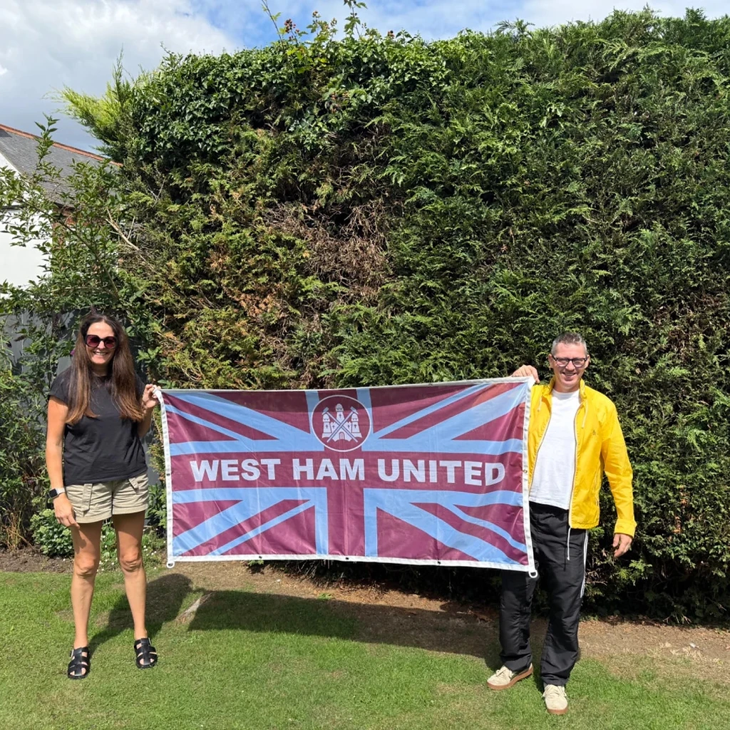 Customer football flag in the wild