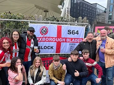 Customer football flag in the wild