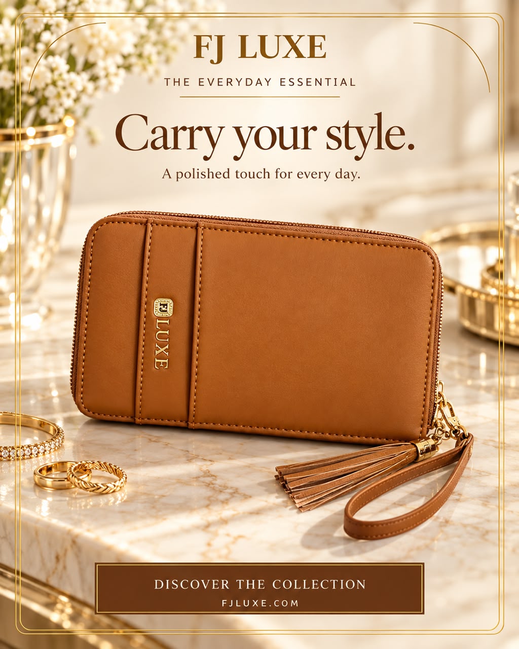 FJ LUXE Small Brown FJ Luxe Wallet — Wallets