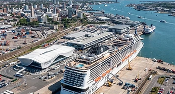 Cruise ships docked at Southampton's cruise terminals