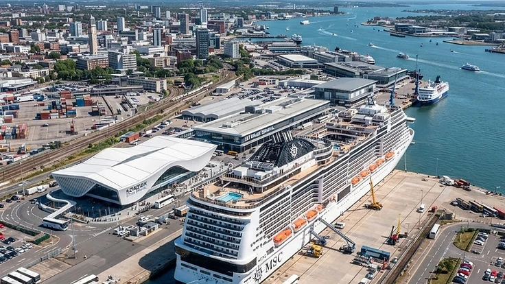Cruise ships docked at Southampton's cruise terminals
