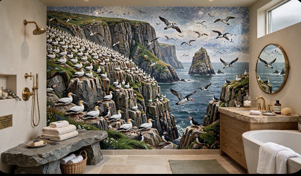 Bird Sanctuary Bathroom Wall