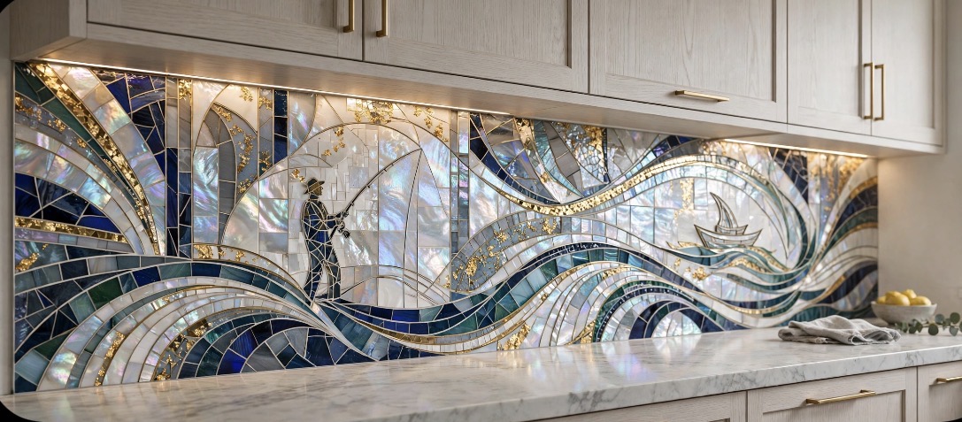 Iridescent Mariner Backsplash