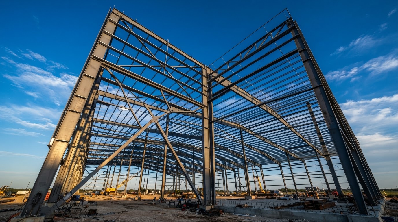 RHINO BUILDINGS π steel frame structure under construction