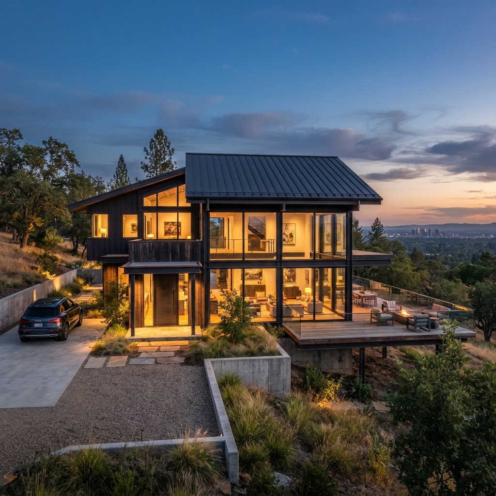 Modern pre-engineered steel frame home