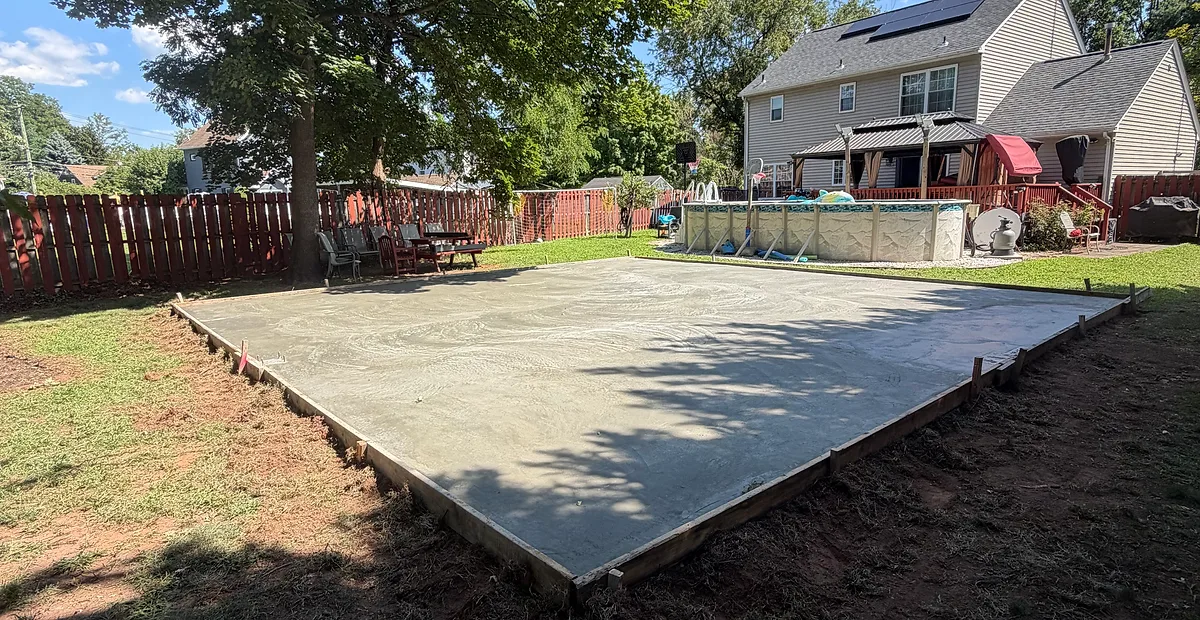 Backyard patio slab