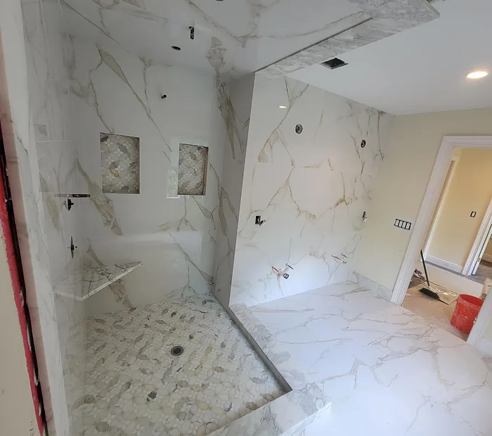 Master bath tile work