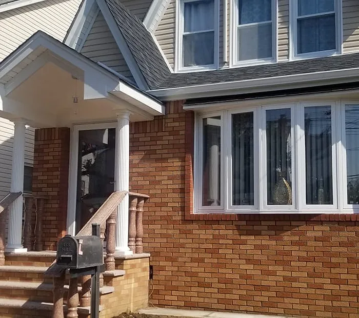 Brick entry stairs & railings