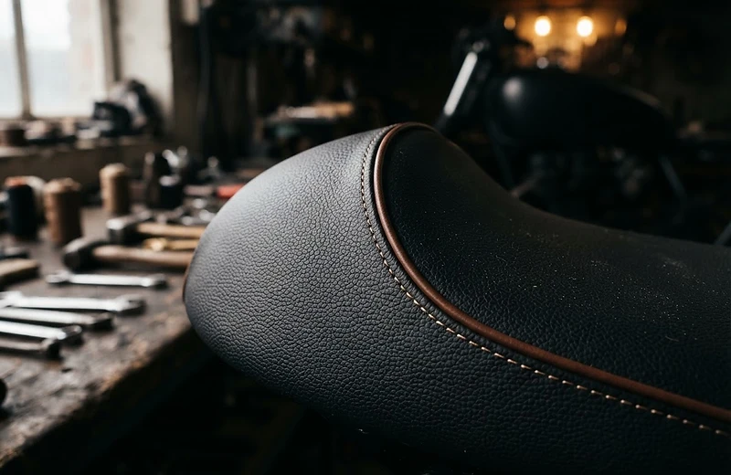 Motorcycle Seat Upholstery craftsmanship detail