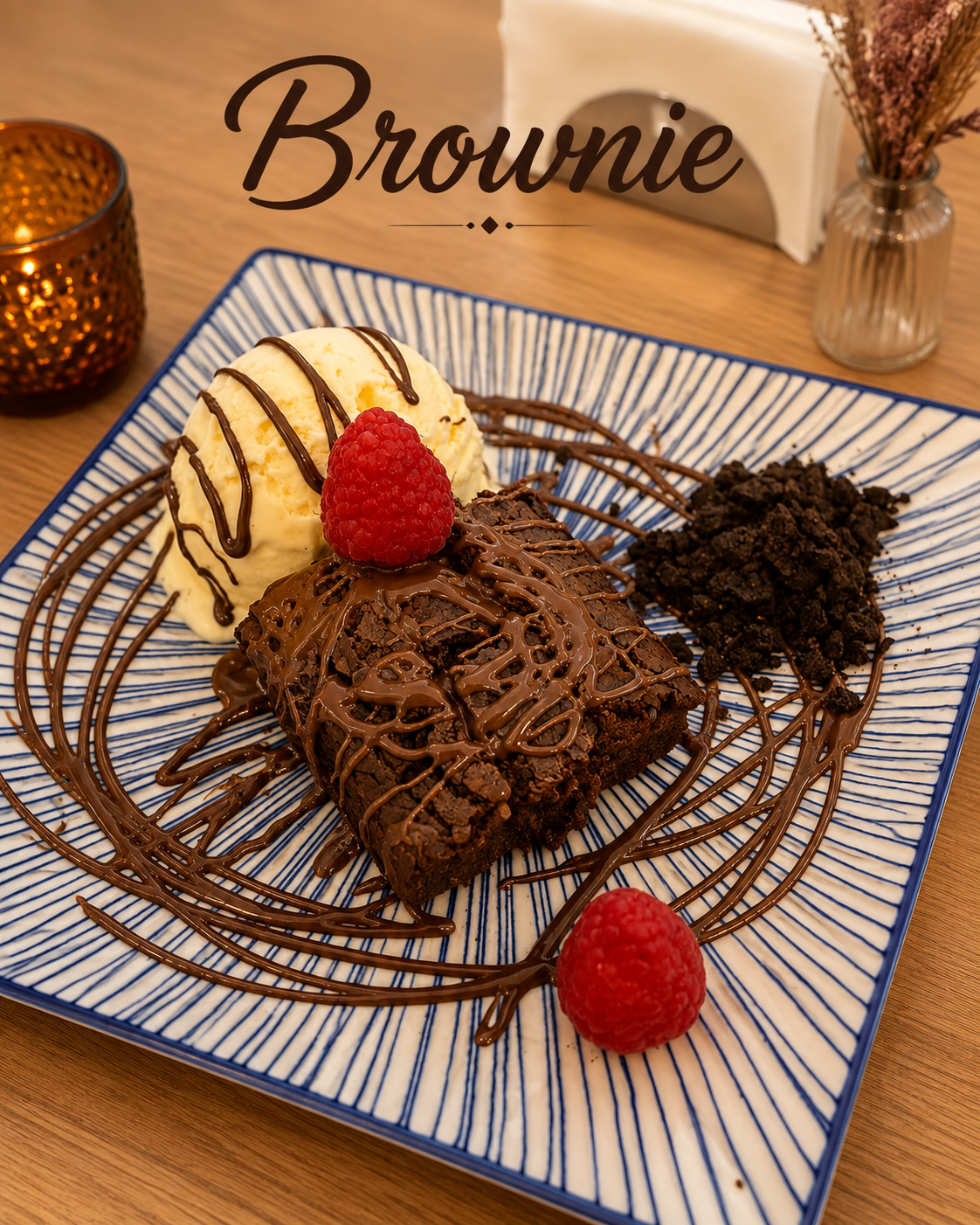 Brownie casero + helado