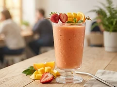 Mango, fresa y naranja