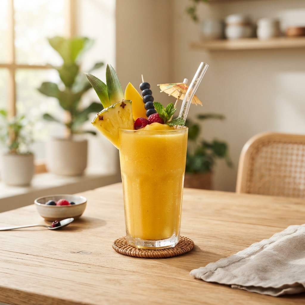 Piña, mango y naranja