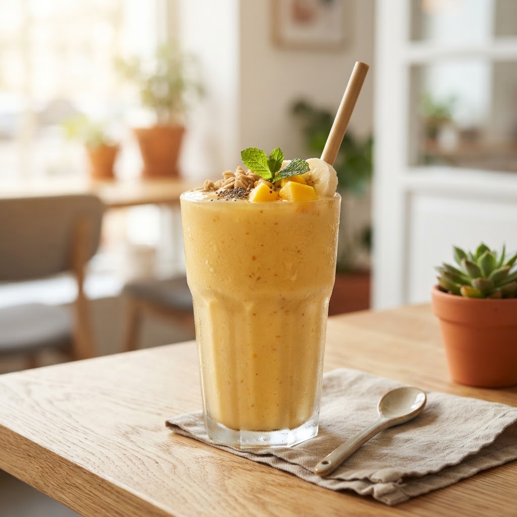Mango, plátano y naranja