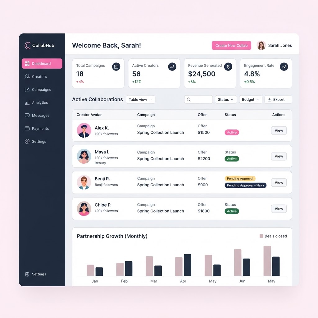 Partnership platform dashboard