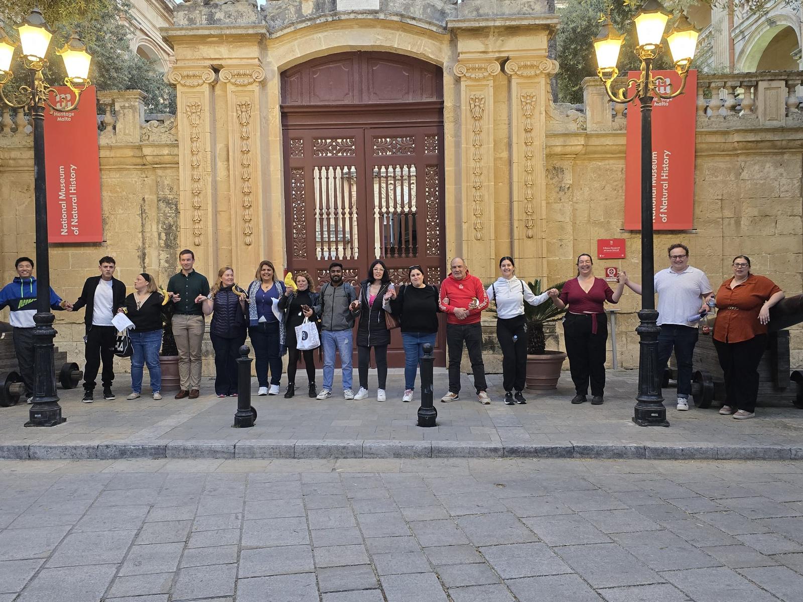 TTS students on an outdoor excursion at the National Museum of Natural History, Malta